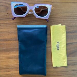 FENDI Pink Square Cat Eye Sunglasses EUC FF0117/S “LAQUT”